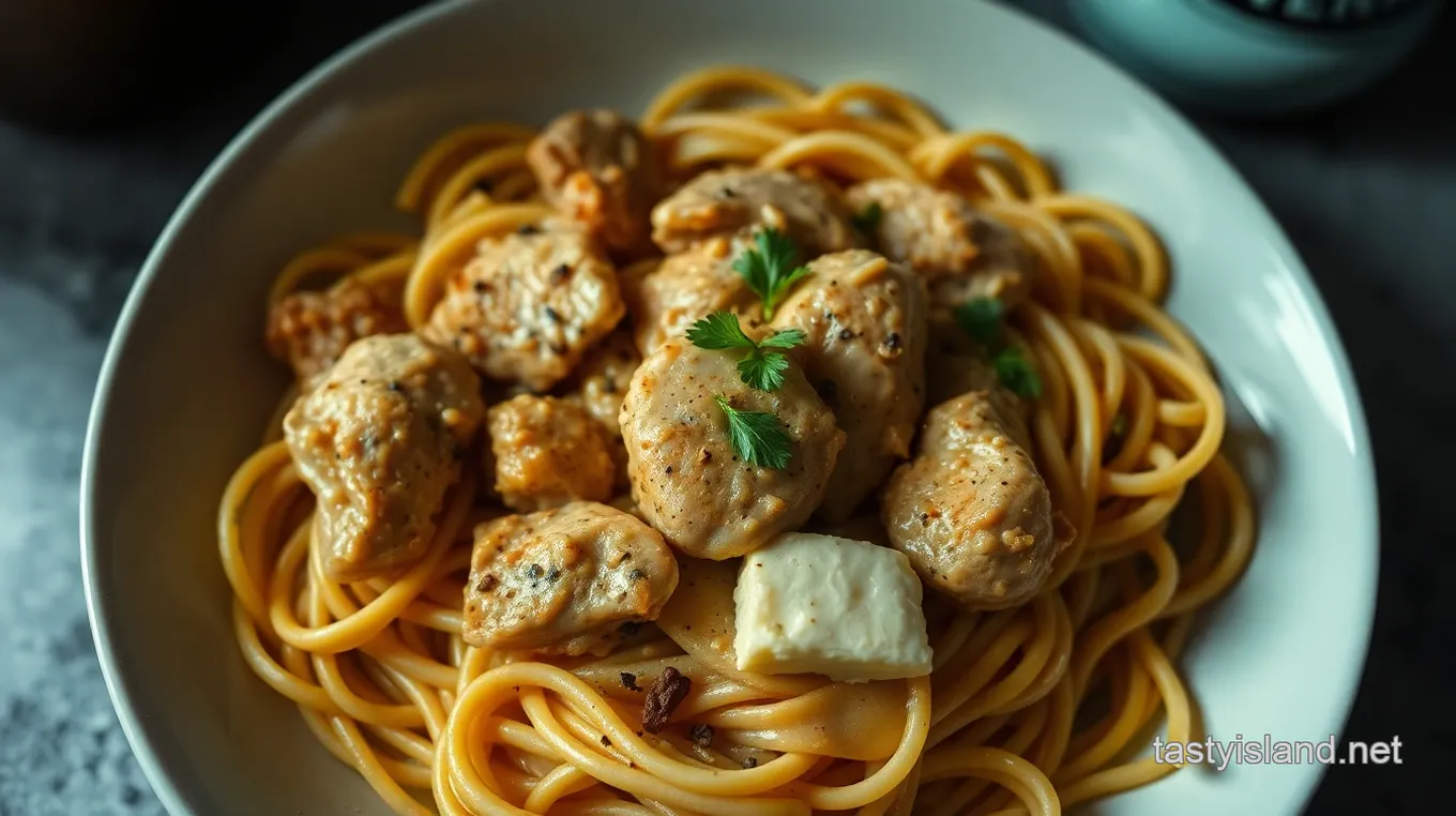 Creamy Fettuccine Chicken Marsala