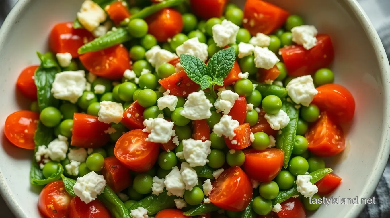 Fresh Snappy Pea Salad with Mint and Feta