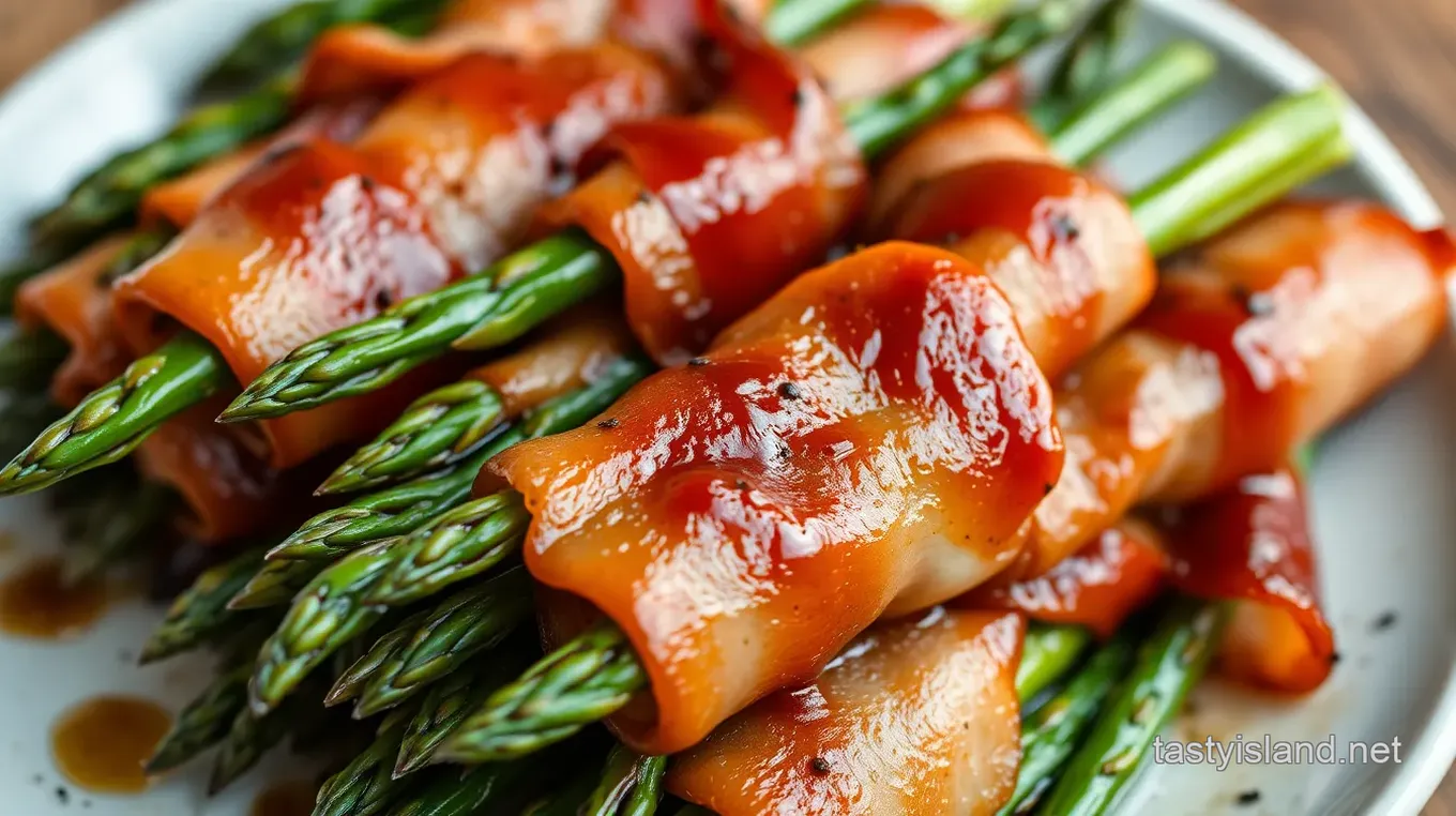 Smoky Maple-Glazed Bacon-Wrapped Asparagus