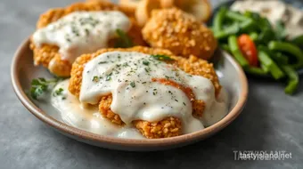 Fried Chicken Parmesan with Creamy Sauce