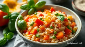 Stir-Fry Rice with Veggies & Tomatoes