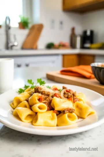 Cheesesteak Tortellini in Rich Provolone Sauce steps