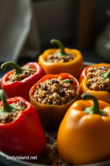 Chef s Apron Stuffed Bell Peppers presentation