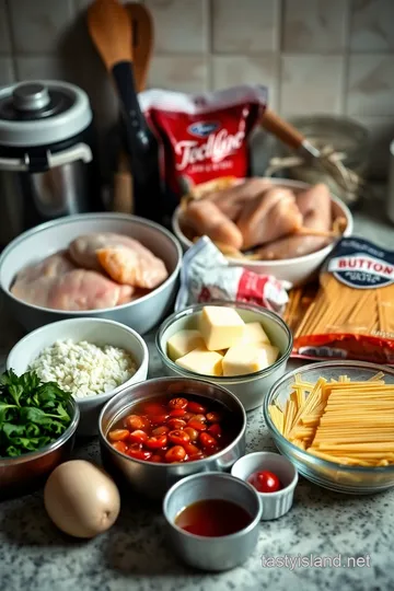 Creamy Fettuccine Chicken Marsala ingredients