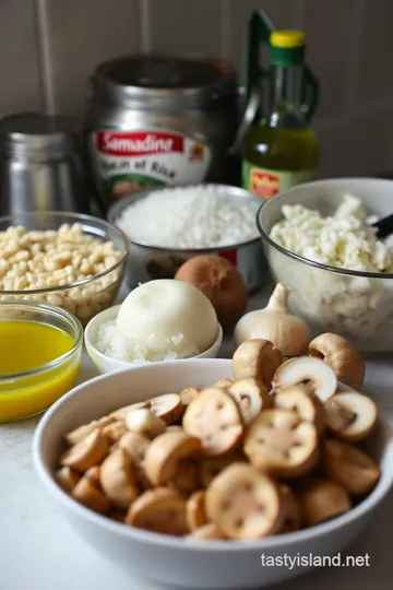 Creamy Mushroom Risotto with Gruyère ingredients