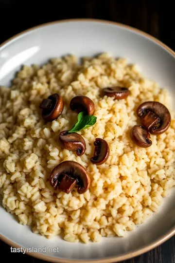 Creamy Mushroom Risotto with Gruyère presentation