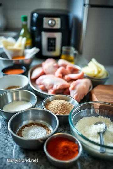 Crispy Air Fryer Chicken Wings with Garlic Parmesan Sauce ingredients