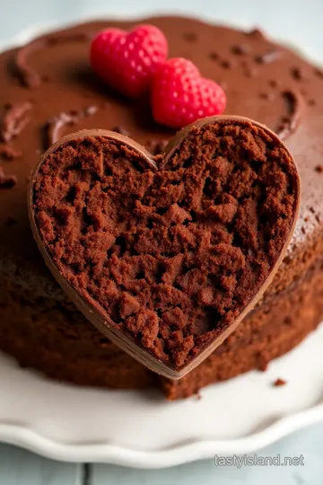 Heart-Shaped Red Velvet Cake presentation