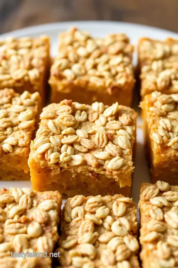 Old Fashioned Persimmon Bars with Oatmeal Topping presentation