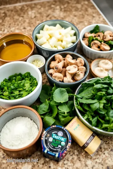 Savory Spinach and Mushroom Bake ingredients