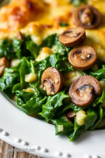 Savory Spinach and Mushroom Bake presentation