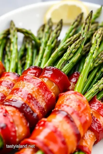 Smoky Maple-Glazed Bacon-Wrapped Asparagus presentation